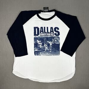 Feels So Good Dallas Cowboys From Hell XXL Raglan 3/4 Sleeve Graphic Shirt